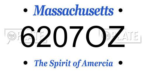 6207OZ Massachusetts License Plate