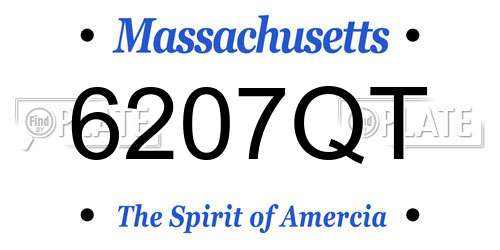 6207QT Massachusetts License Plate