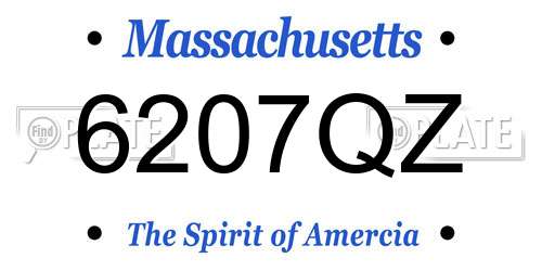 6207QZ Massachusetts License Plate