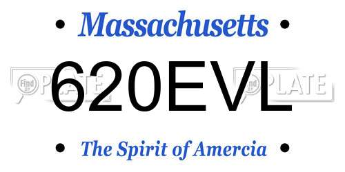620EVL Massachusetts License Plate