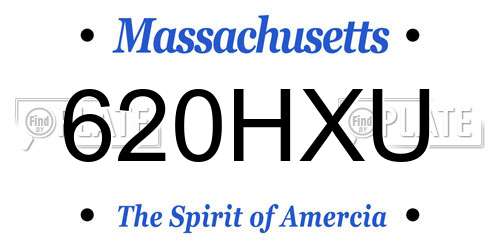 620HXU Massachusetts License Plate