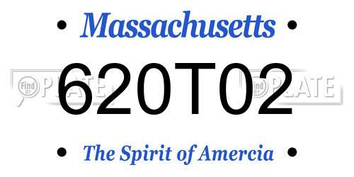 620T02 Massachusetts License Plate