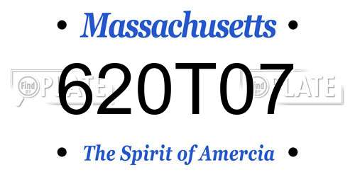 620T07 Massachusetts License Plate