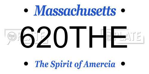 620THE Massachusetts License Plate
