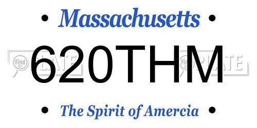 620THM Massachusetts License Plate