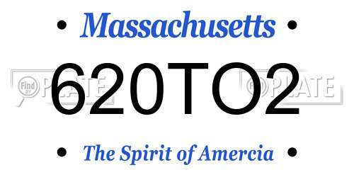 620TO2 Massachusetts License Plate