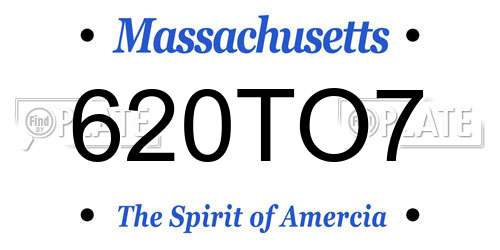620TO7 Massachusetts License Plate