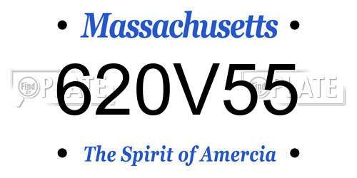 620V55 Massachusetts License Plate