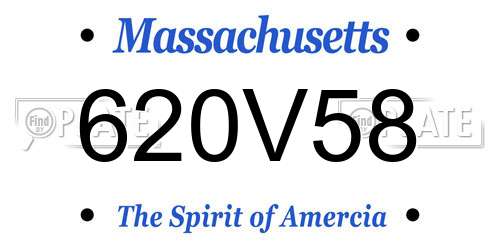 620V58 Massachusetts License Plate