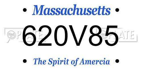 620V85 Massachusetts License Plate