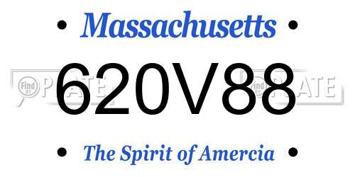 620V88 Massachusetts License Plate