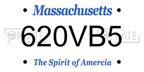 620VB5 Massachusetts License Plate