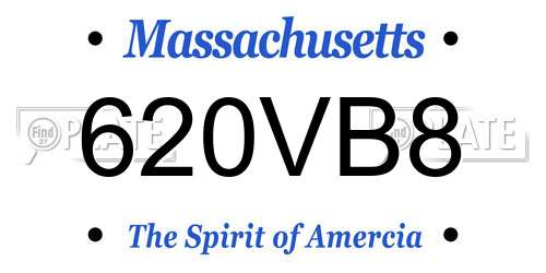 620VB8 Massachusetts License Plate