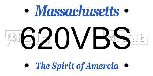 620VBS Massachusetts License Plate