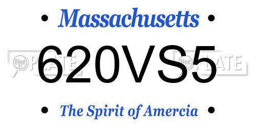 620VS5 Massachusetts License Plate