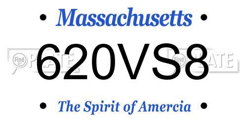 620VS8 Massachusetts License Plate