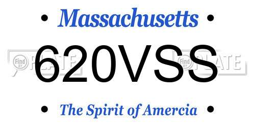 620VSS Massachusetts License Plate