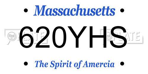 620YHS Massachusetts License Plate