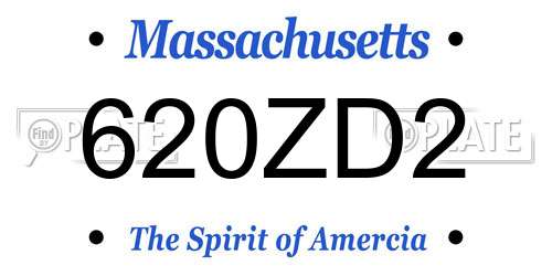 620ZD2 Massachusetts License Plate