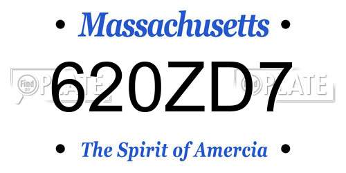 620ZD7 Massachusetts License Plate