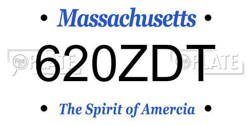 620ZDT Massachusetts License Plate