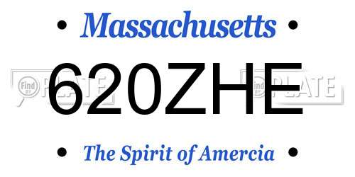620ZHE Massachusetts License Plate