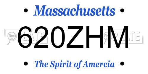 620ZHM Massachusetts License Plate