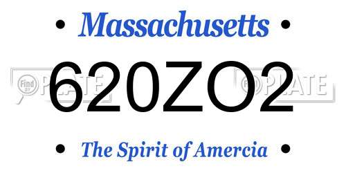 620ZO2 Massachusetts License Plate