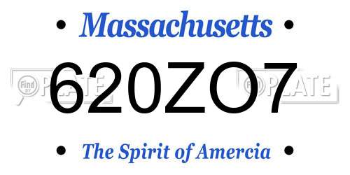 620ZO7 Massachusetts License Plate