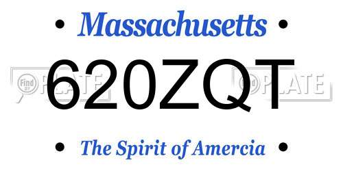 620ZQT Massachusetts License Plate