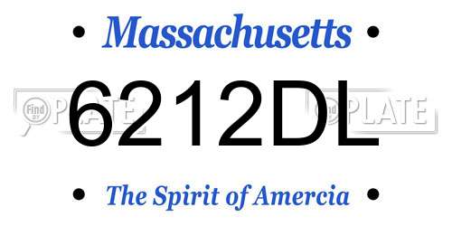 6212DL Massachusetts License Plate