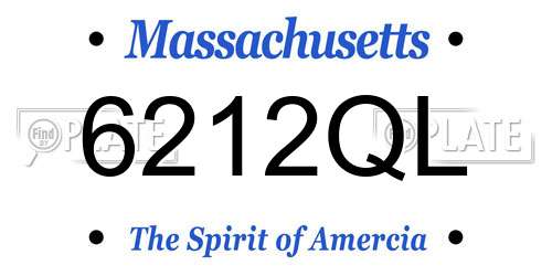 6212QL Massachusetts License Plate