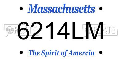6214LM Massachusetts License Plate