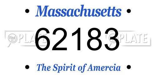 62183 Massachusetts License Plate