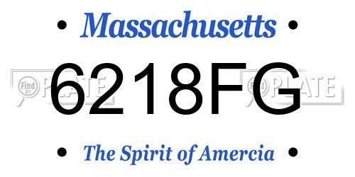 6218FG Massachusetts License Plate