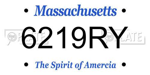 6219RY Massachusetts License Plate