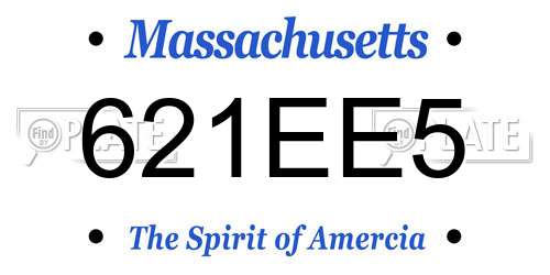 621EE5 Massachusetts License Plate