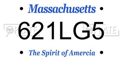 621LG5 Massachusetts License Plate