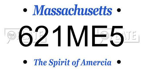 621ME5 Massachusetts License Plate
