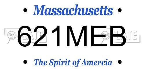 621MEB Massachusetts License Plate