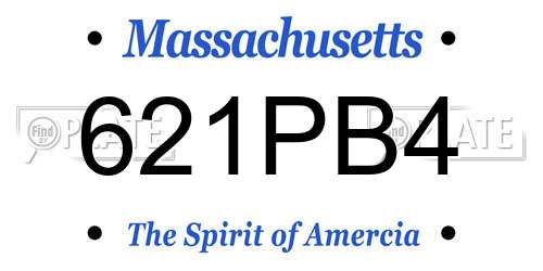 621PB4 Massachusetts License Plate