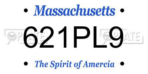 621PL9 Massachusetts License Plate