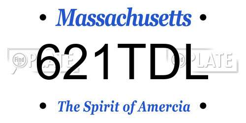 621TDL Massachusetts License Plate
