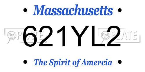 621YL2 Massachusetts License Plate