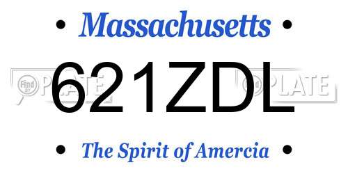 621ZDL Massachusetts License Plate