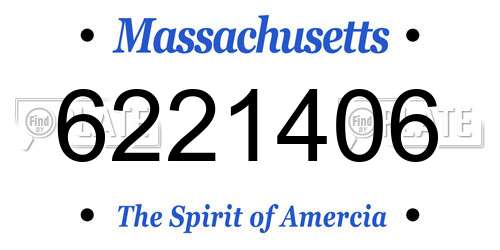 6221406 Massachusetts License Plate