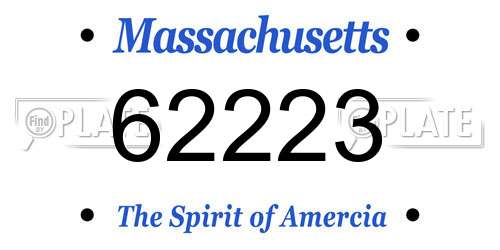 62223 Massachusetts License Plate