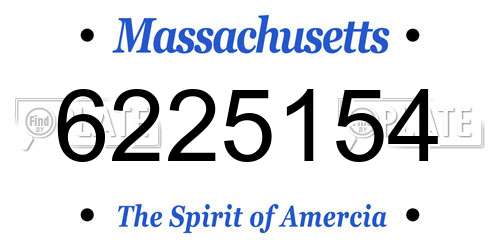 6225154 Massachusetts License Plate