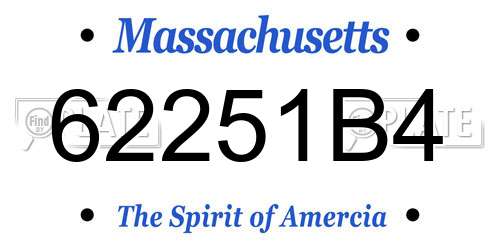 62251B4 Massachusetts License Plate
