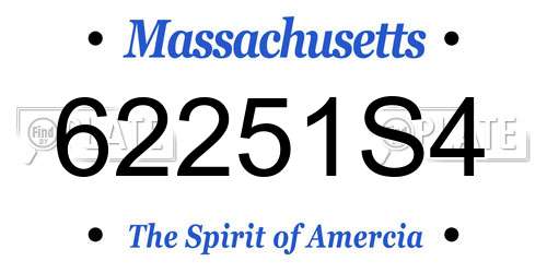 62251S4 Massachusetts License Plate